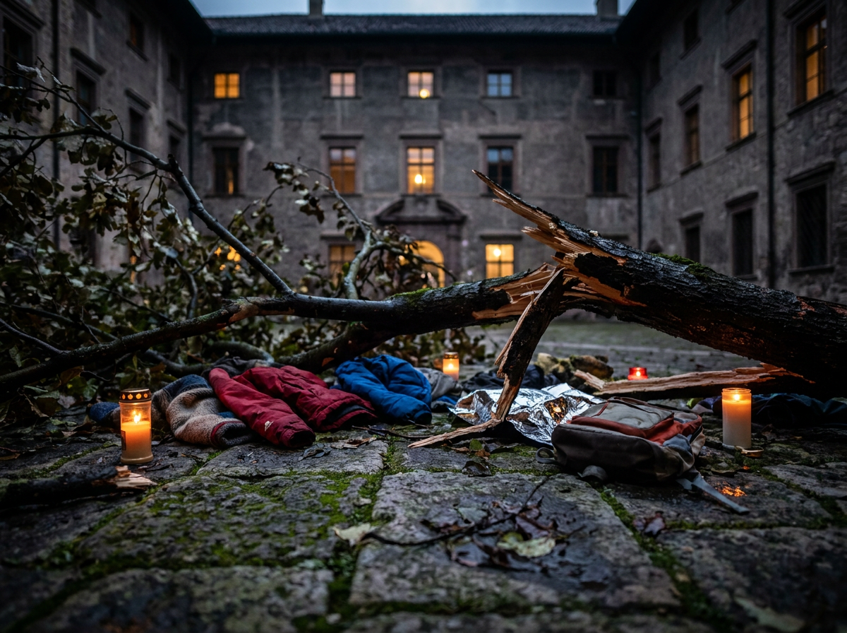 Bolzano, crollo improvviso a Palazzo Widmann: ramo travolge tre persone