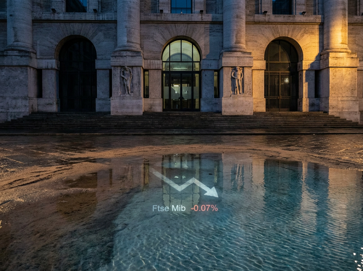 Piazza Affari in territorio negativo: il Ftse Mib cede lo 0,07% trascinato dai ribassi