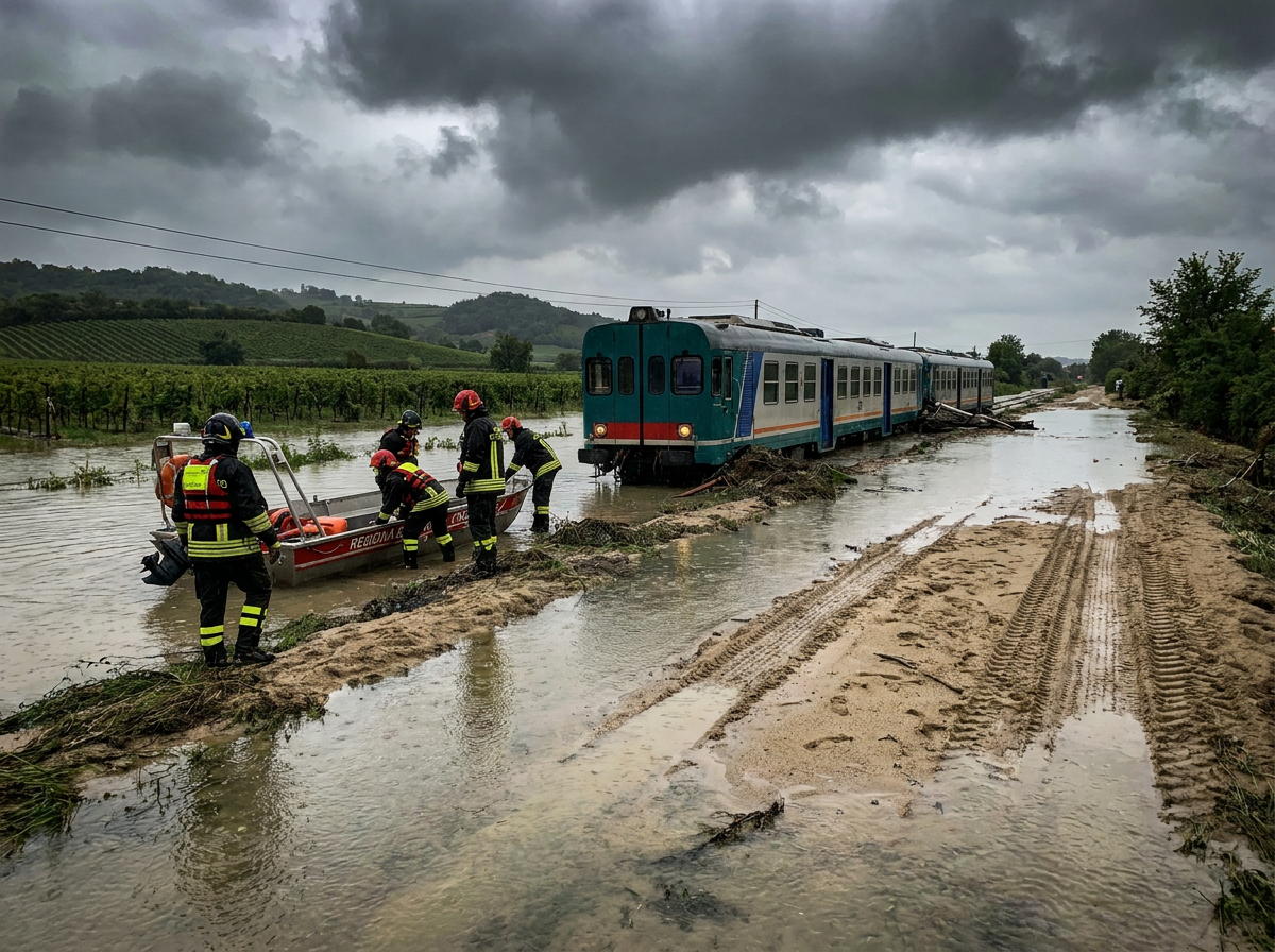 Maltempo in Veneto: 110 interventi dei vigili del fuoco e treno evacuato nel Veronese