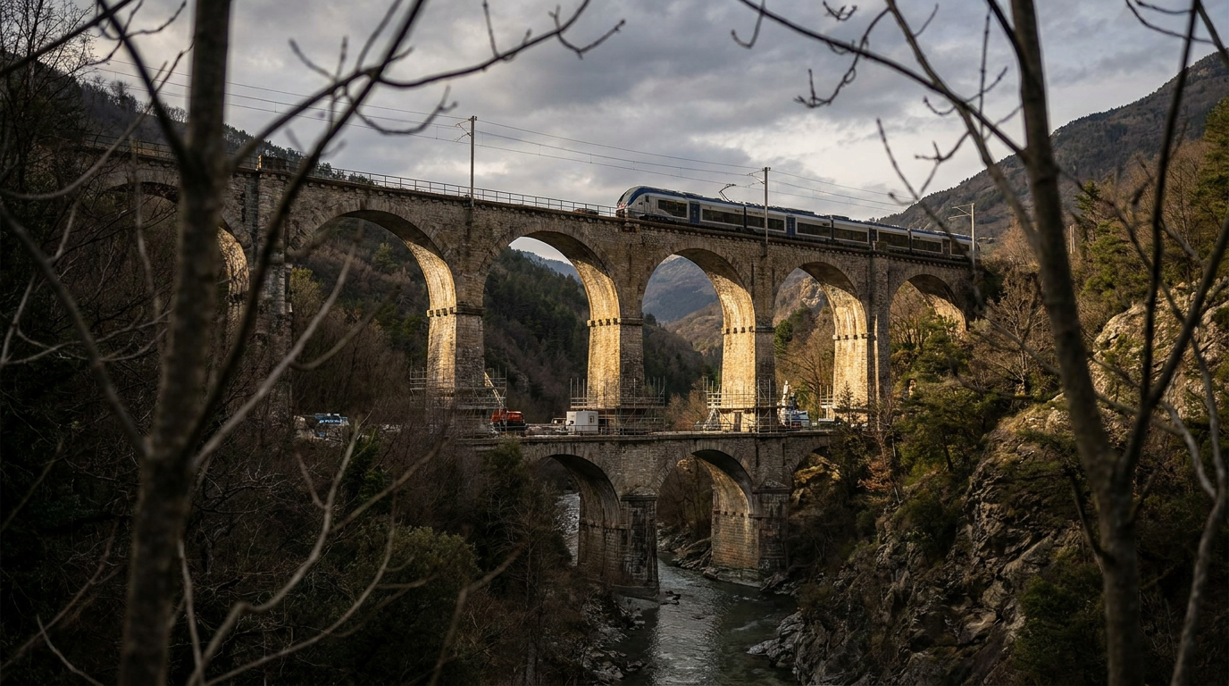 La ferrovia Cuneo-Ventimiglia-Nizza: il consolidamento dei grandi viadotti in pietra della Val Roya