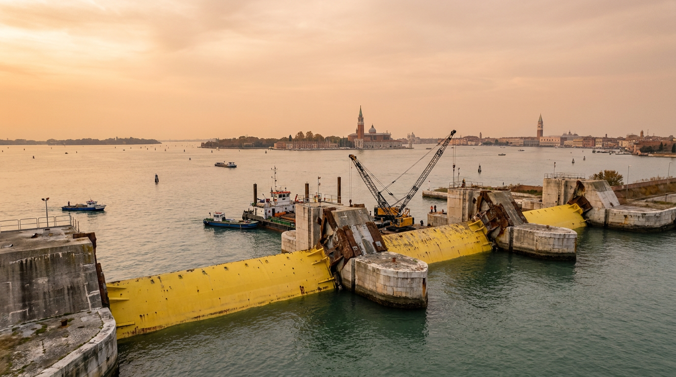 Ingegneria idraulica in Laguna: i cantieri e i costi di manutenzione delle cerniere del MOSE verso l'autunno 2026