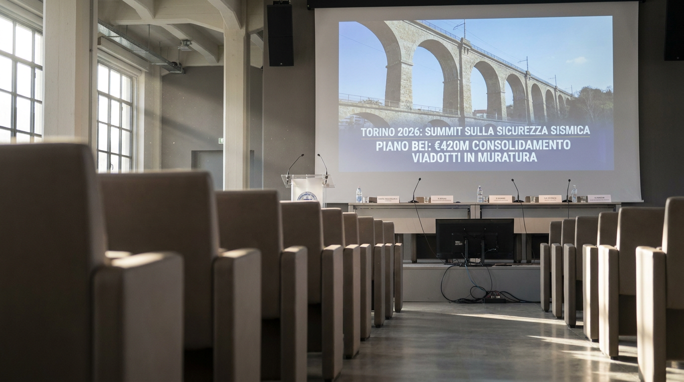 Torino 2026: al Lingotto il summit sulla sicurezza sismica e il piano BEI da 420 milioni di euro per i viadotti in muratura